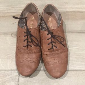 NWOT Retro leather flats/saddleshoes/oxfords